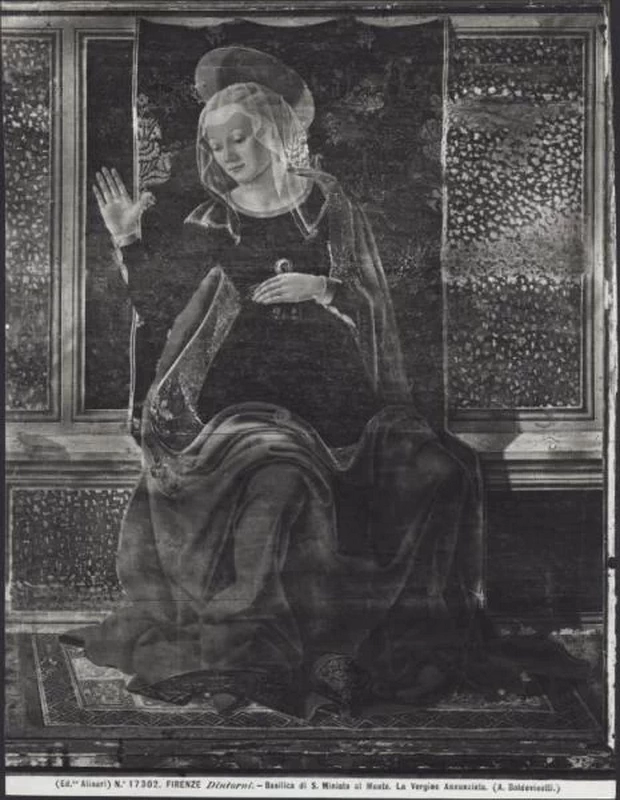 Annunciazione (particolare della Vergine) - Firenze, Chiesa di S. Miniato al Monte, Cappella del Cardinale di Portogallo